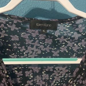 Karen Kane sheer long sleeve blouse